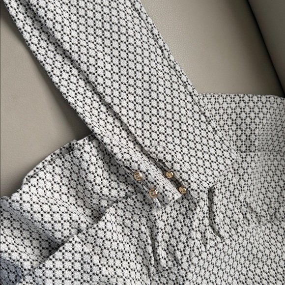 Janie and Jack Geo Faux Fur Collared metallic Dress and leggings  Sz 6 2 pieces - Picture 5 of 8